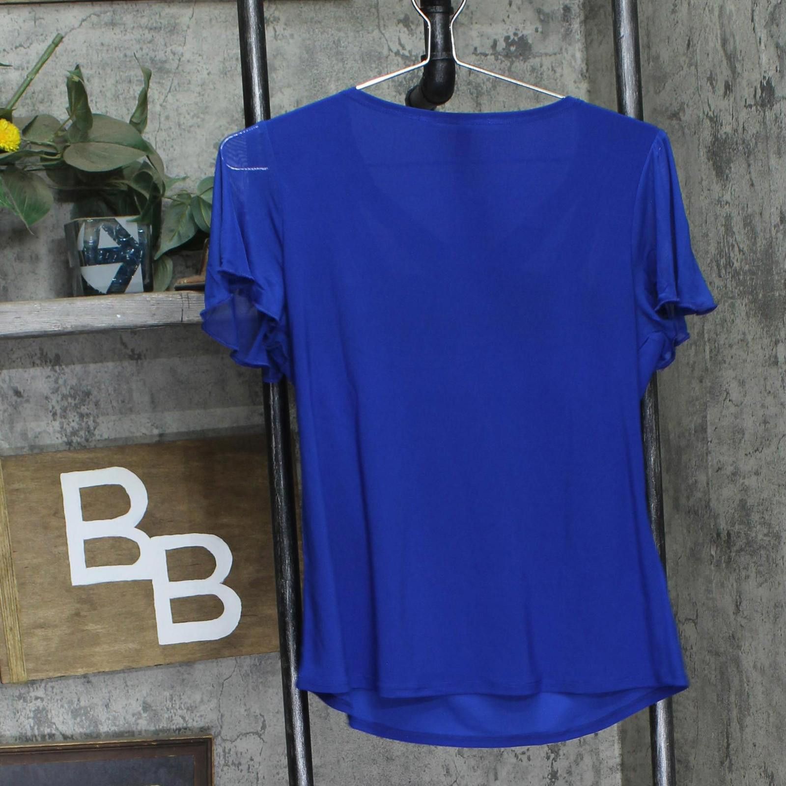 Other Nwt Ny Collection Flutter Sleeve Top Surf The Web Blue Pm Size M / US 6-8 / IT 42-44 - 2 Thumbnail