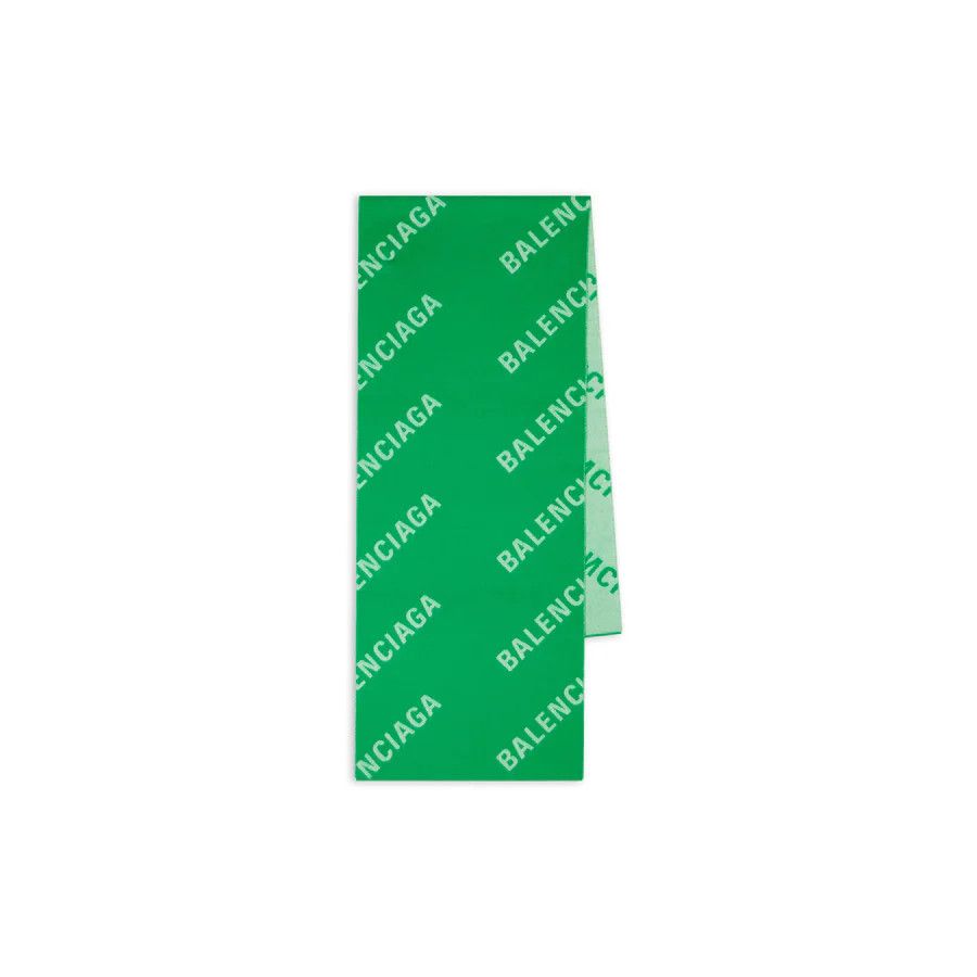 Balenciaga o1bcso1str1024: OS \ Allover Logo Macro Scraf Bright Green Size ONE SIZE - 1 Thumbnail