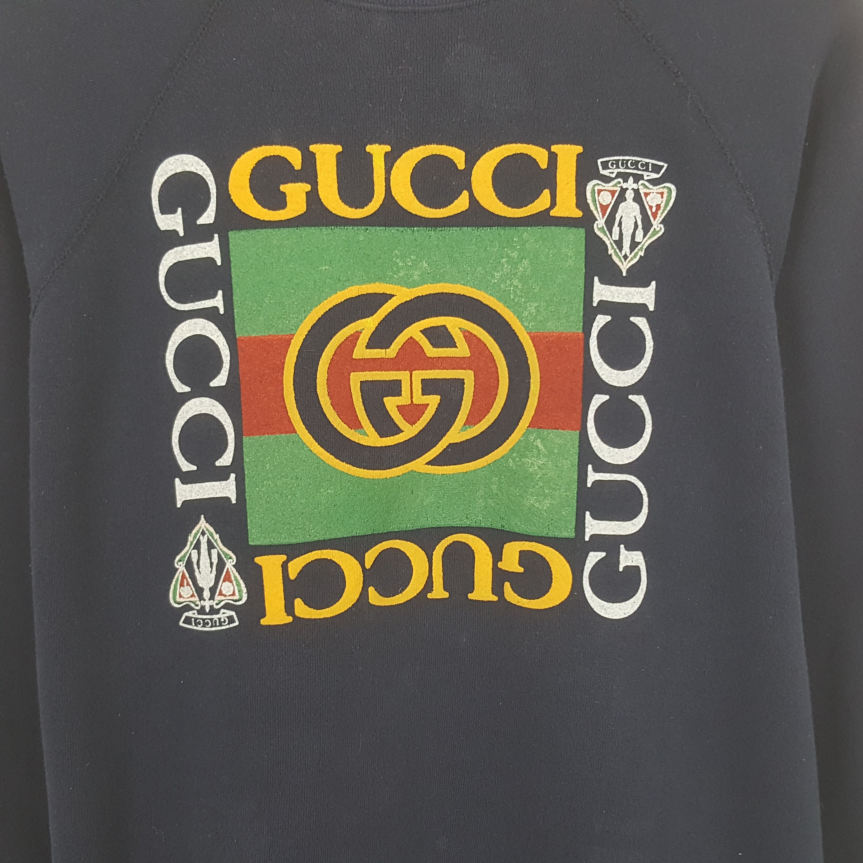 Designer Vintage Gucci Square Logo Sweatshirt Size US L / EU 52-54 / 3 - 2 Thumbnail