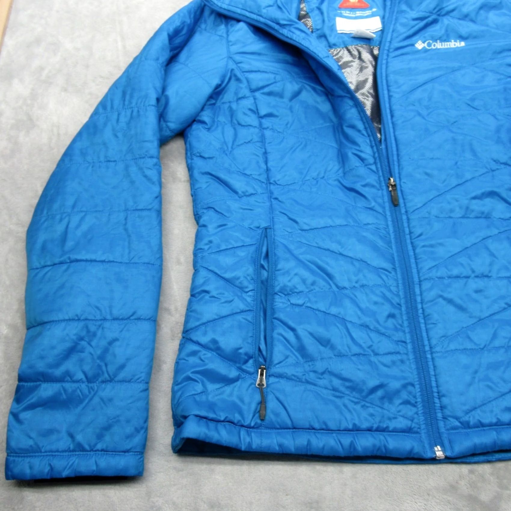 Vintage Columbia Jacket Womens Medium Blue Mighty Lite III Omni Heat Puffer Light Coat Size M / US 6-8 / IT 42-44 - 4 Thumbnail