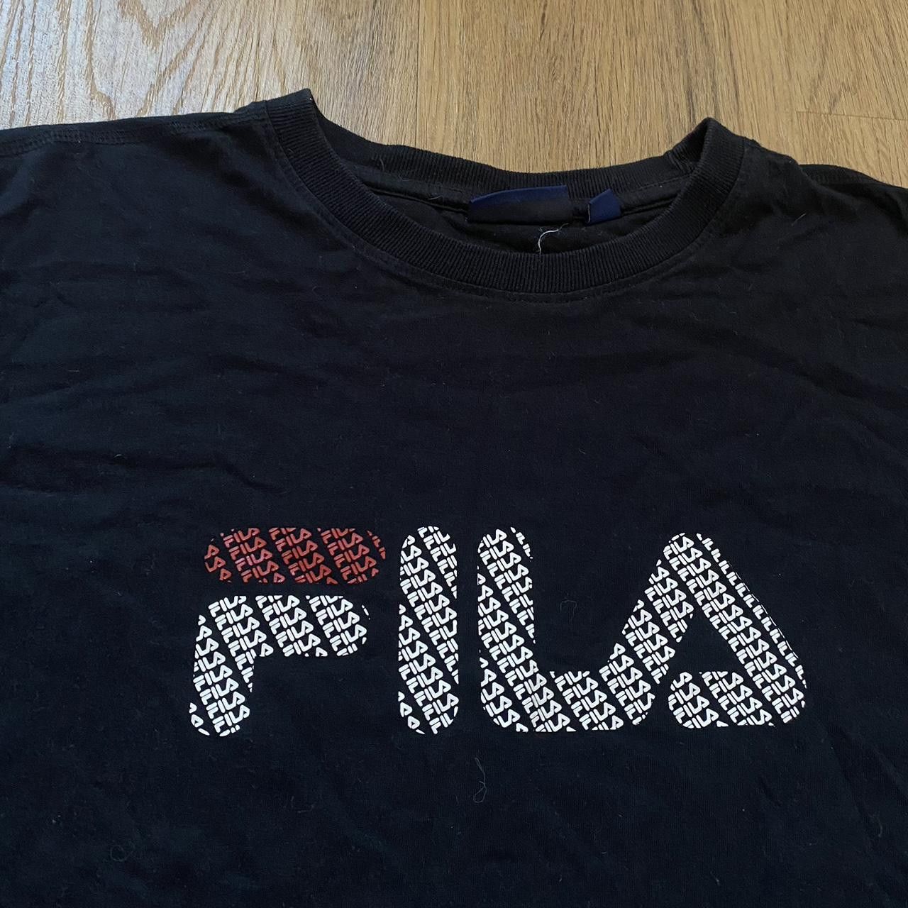 Fila Fila black big logo t-shirt with spell out Size US L / EU 52-54 / 3 - 3 Thumbnail