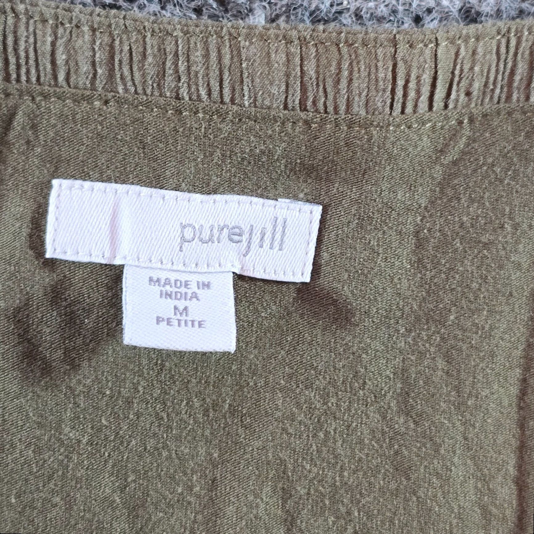 J. Jill J Jill Dress Women Petite Medium Green Textured Asymmetrical Casual Capsule Size M / US 6-8 / IT 42-44 - 3 Thumbnail