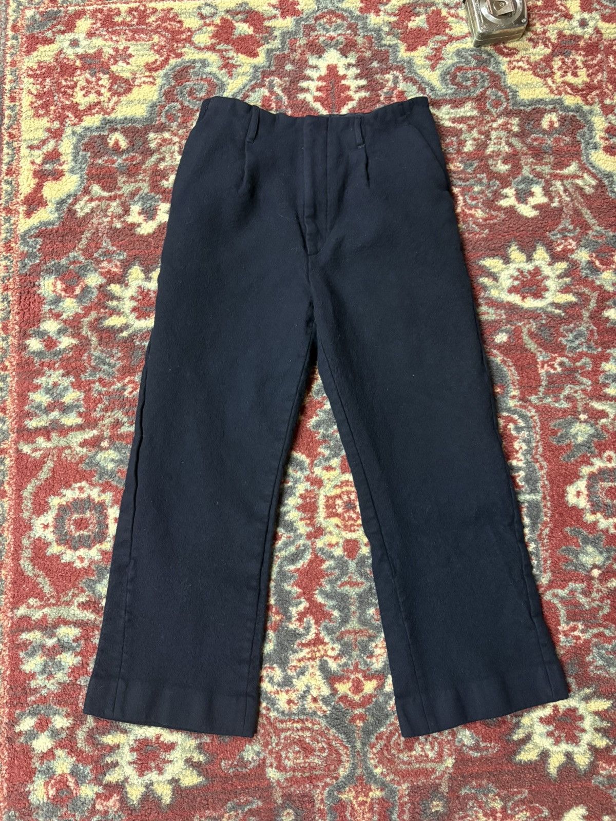 Auralee Auralee Black Light Melton Wide-leg Slacks Size US 28 / EU 44 - 1 Thumbnail