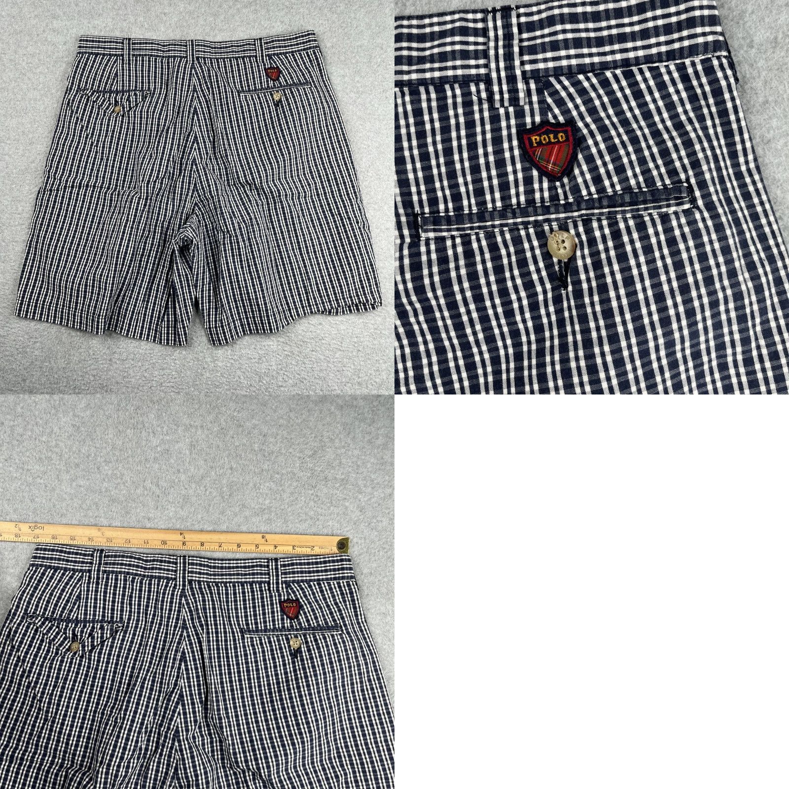 Polo Ralph Lauren Polo Ralph Lauren Golf Shorts Size 35 Navy White Plaid Pleated Casual Golfer Men Size US S / EU 44-46 / 1 - 8 Thumbnail