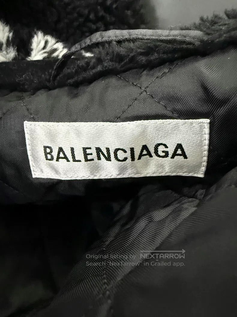 Balenciaga Balenciaga Black Barrage Full Print Teddy Jacket Size XXS / US 00 / IT 34 - 4 Thumbnail