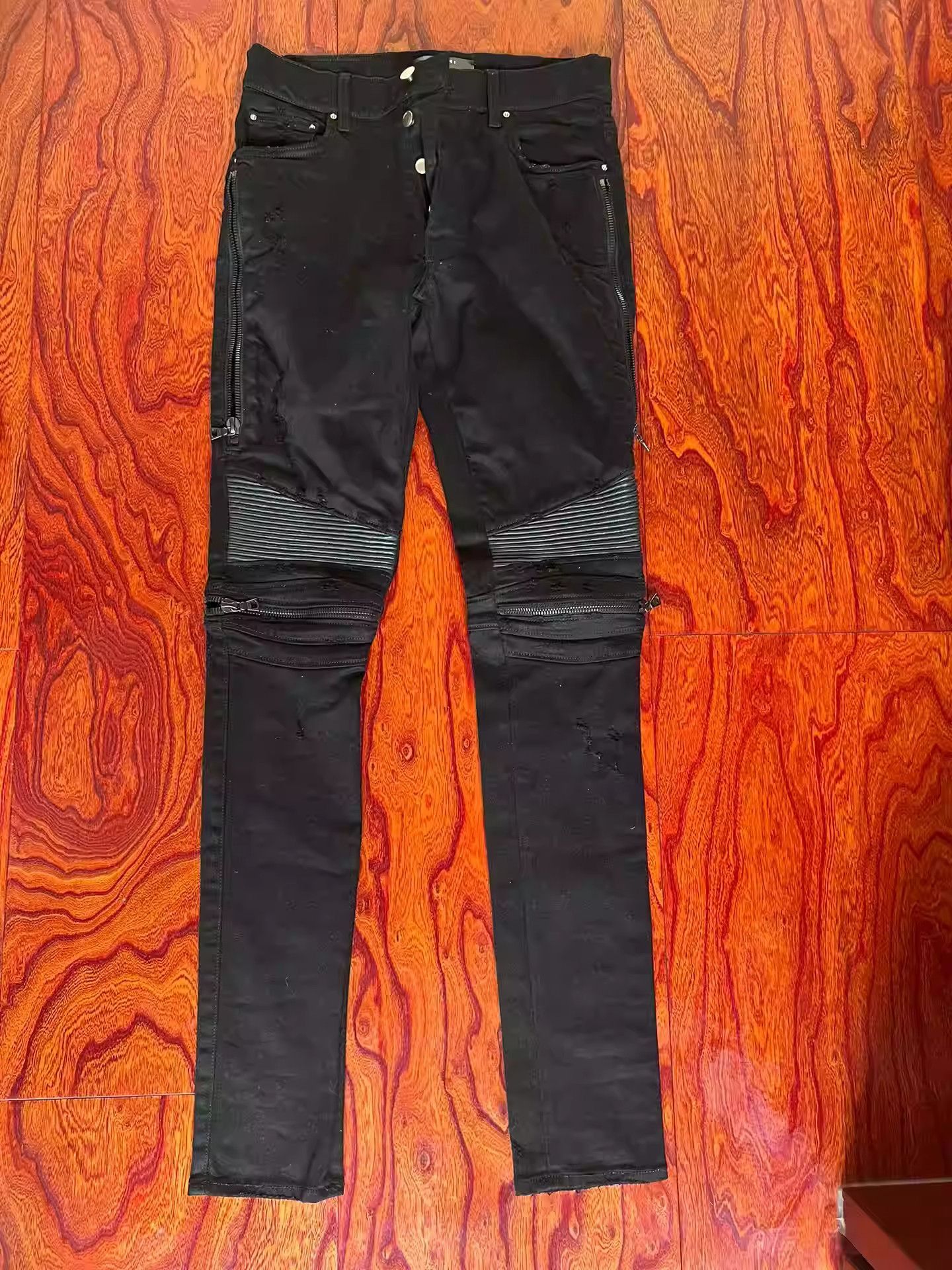 AMIRI zip-up ripped jeans-2506