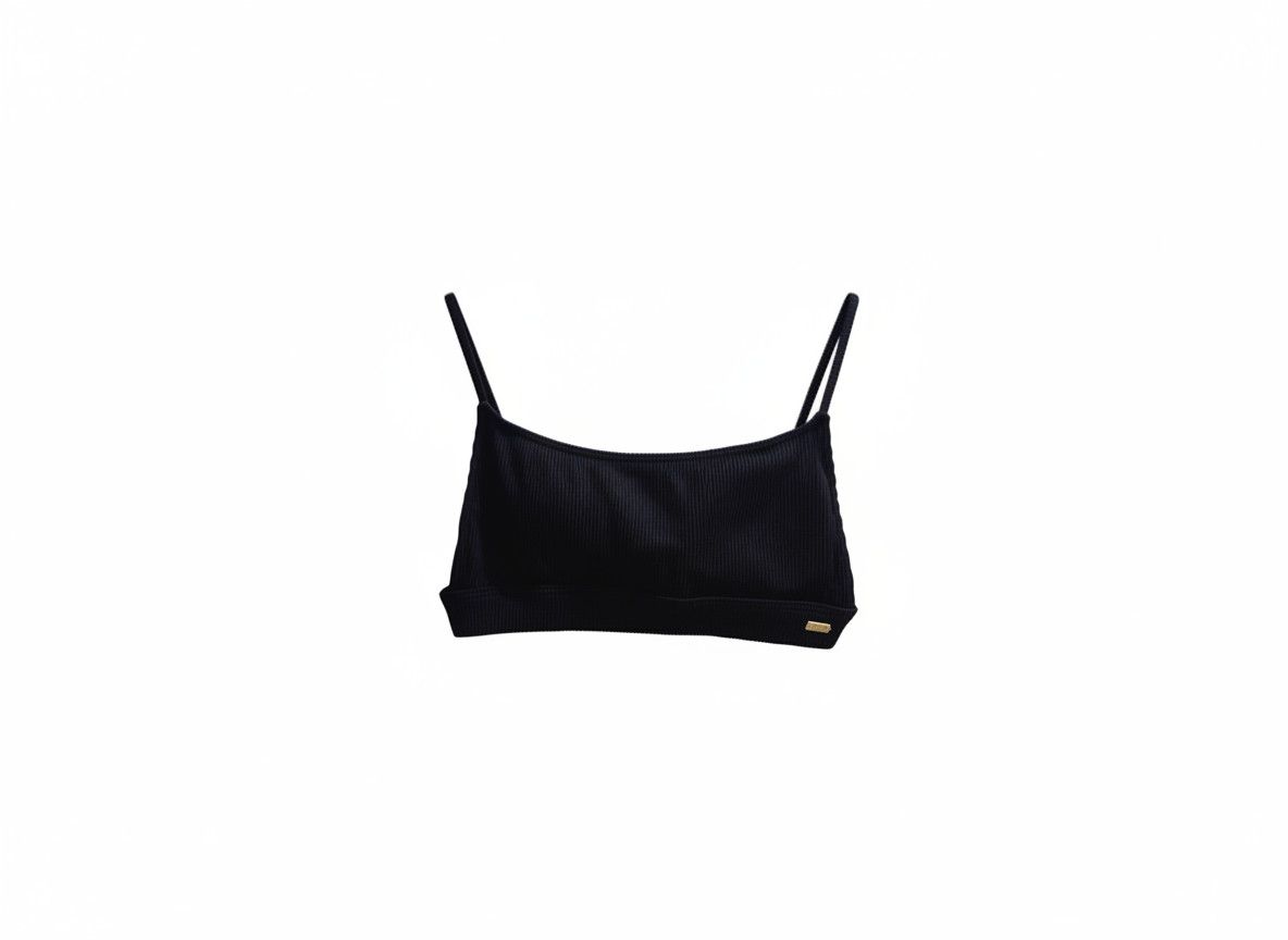 Royal Robbins ROXY Black Ribbed Spaghetti Strap Bikini Swim Top Size M Size M / US 6-8 / IT 42-44 - 2 Thumbnail