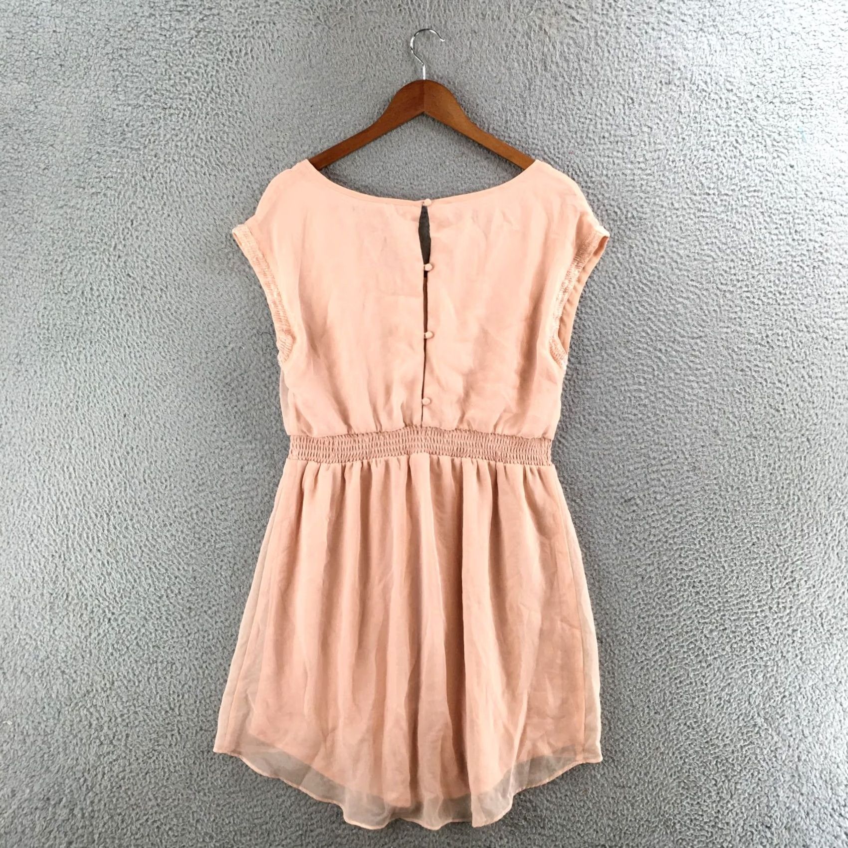 American Eagle Outfitters American Eagle Outfitters Mini Dress Womens M Peach Cap Sleeve Casual Stretch Dress Size M / US 6-8 / IT 42-44 - 7 Thumbnail