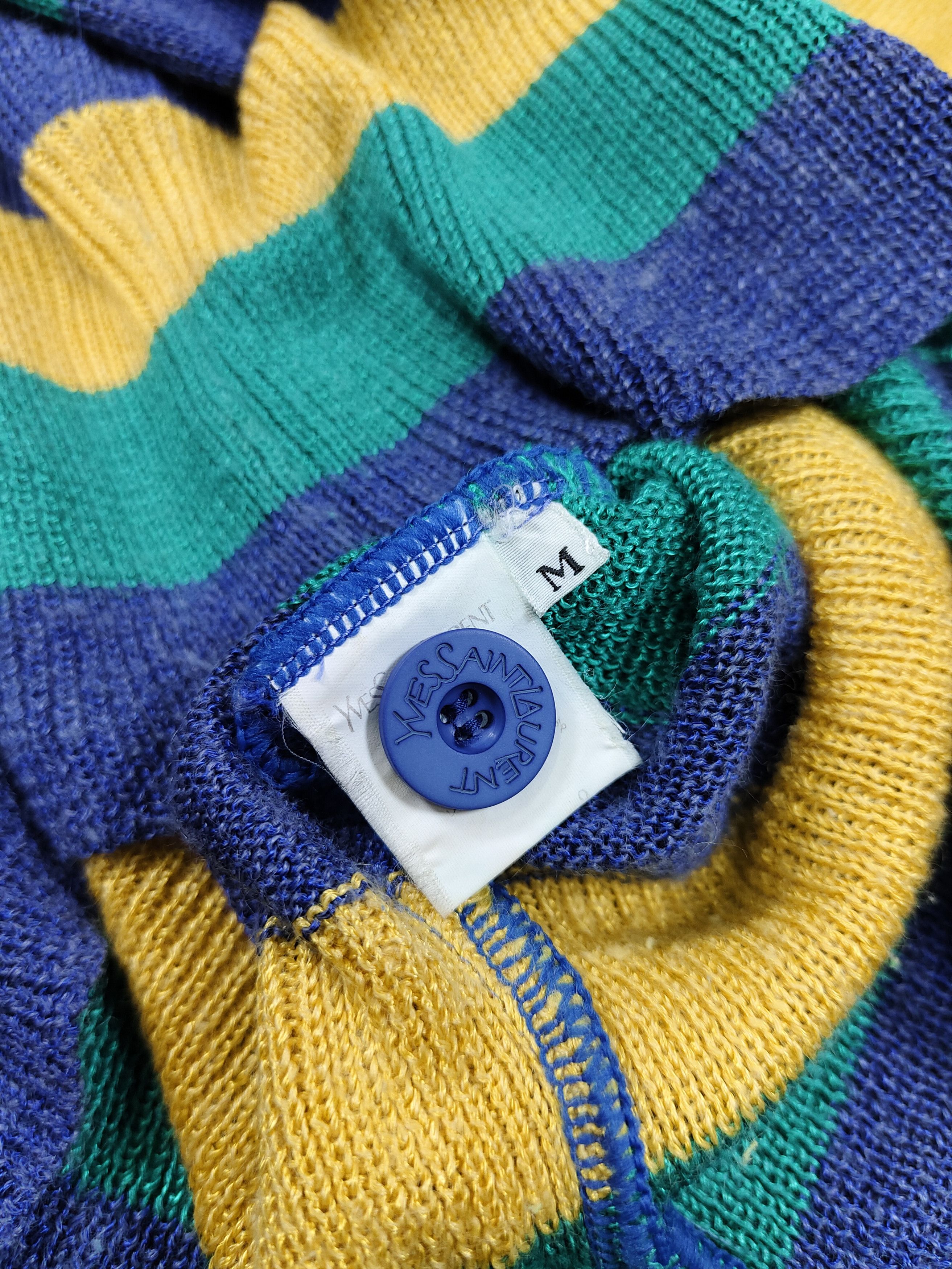 Yves Saint Laurent 80s Yves Saint Laurent Striped Short Cardigan Size M / US 6-8 / IT 42-44 - 9 Thumbnail