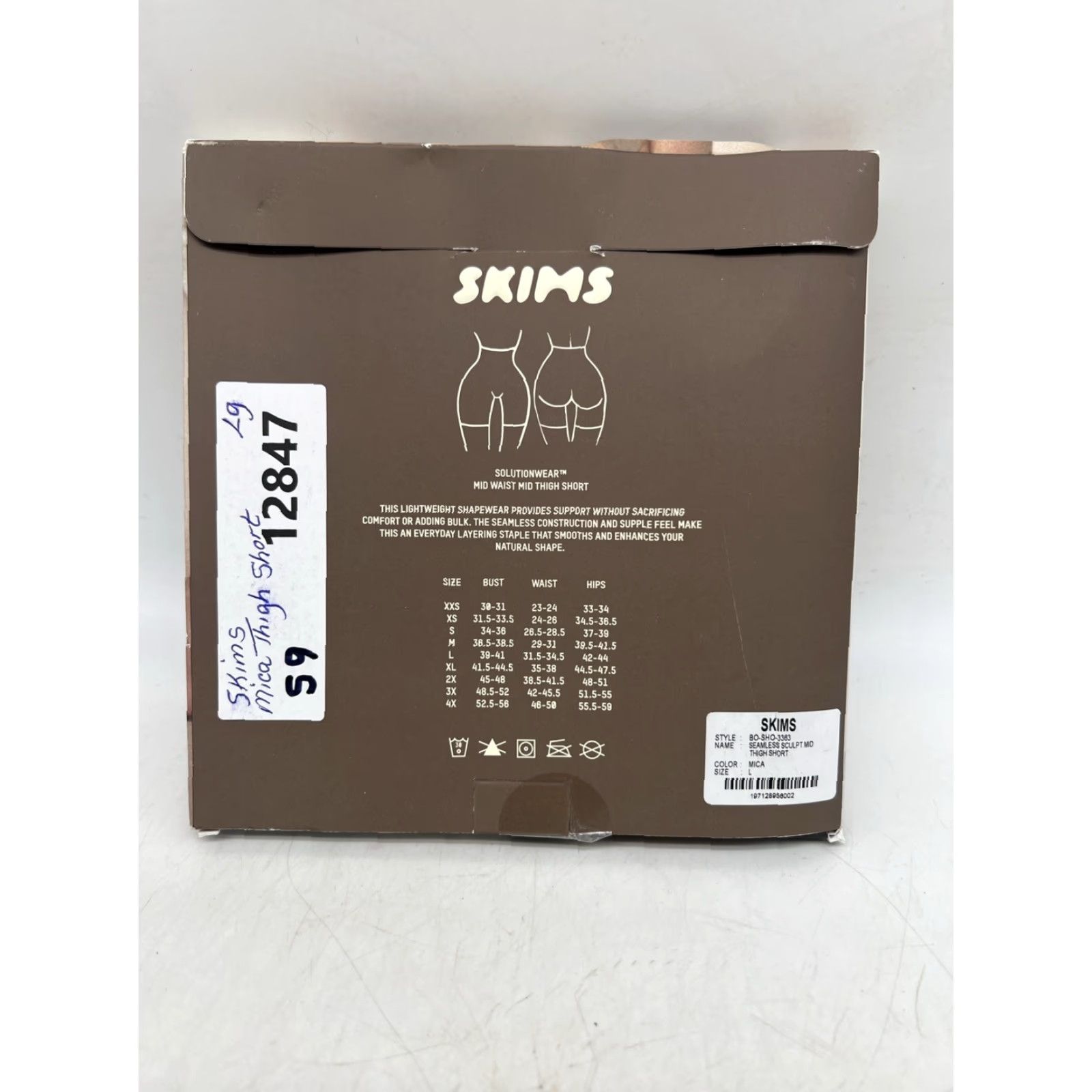 SKIMS Skims Women Seamless Shaping Shorts Mid Waist Mid Thigh L Beige Nylon 2020s Abdominal Womens Size 36" / US 14 / IT 50 - 4 Thumbnail