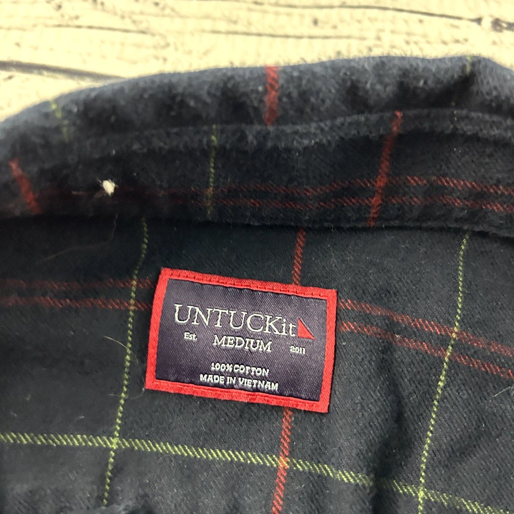 UNTUCKit UNTUCKit Plaid Flannel Long Sleeve Button-Up Shirt Mens M Blue Size US M / EU 48-50 / 2 - 2 Thumbnail