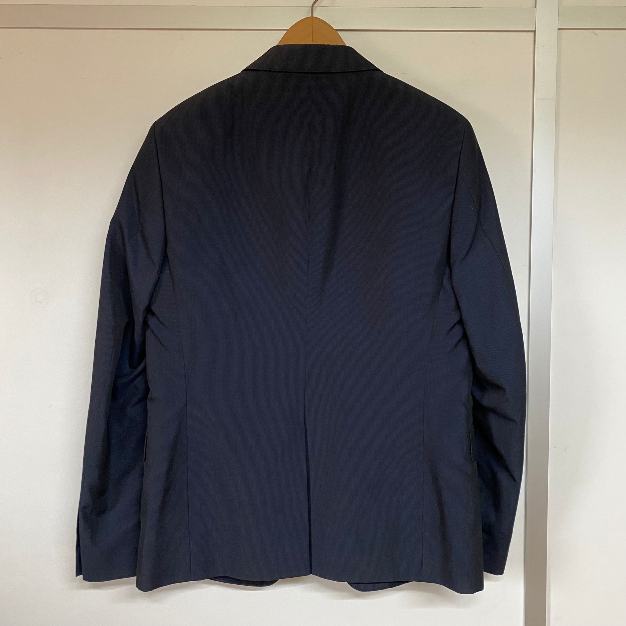Paul Smith Navy Blue Pinstriped Cotton and Silk Blend 2-Button Blazer Size 50R - 6 Thumbnail