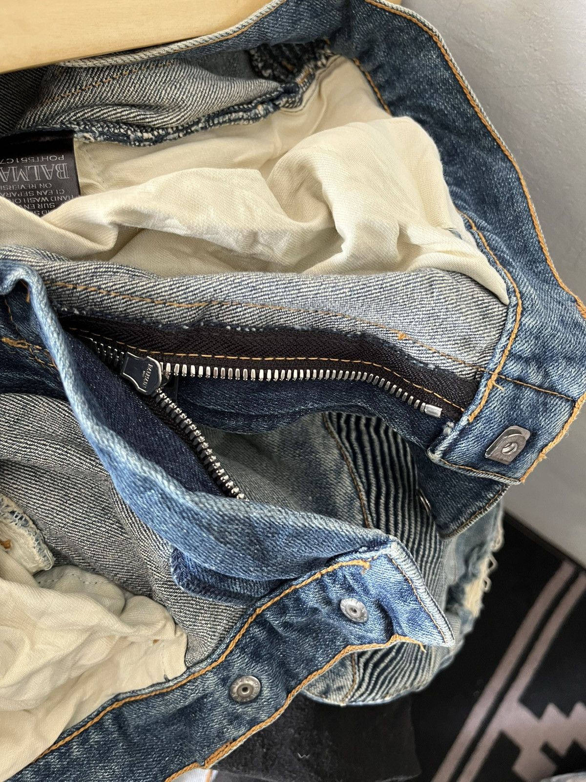 Balmain Decarnin distressed biker jeans Size US 32 / EU 48 - 7 Thumbnail