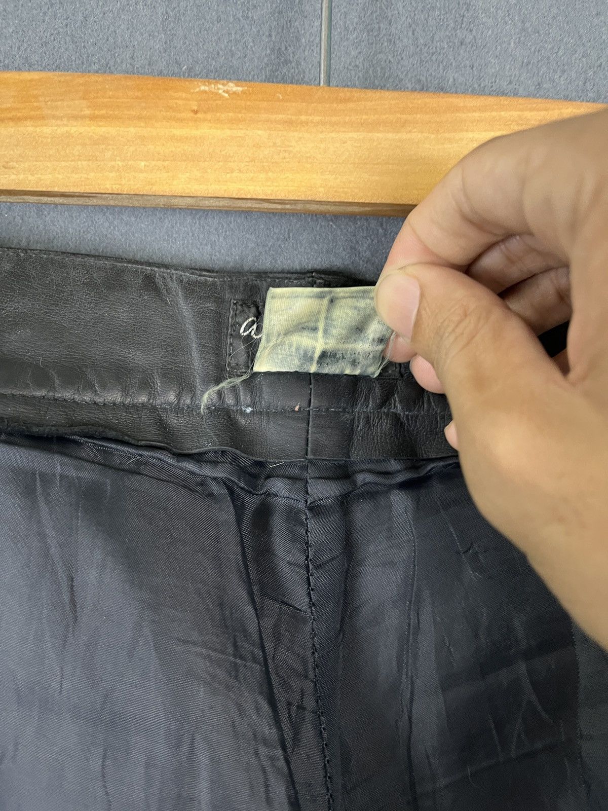 Genuine Leather × Hedi Slimane × agnes b. Agnes B. 90s Leather Pants Made in France Size US 31 - 14 Thumbnail