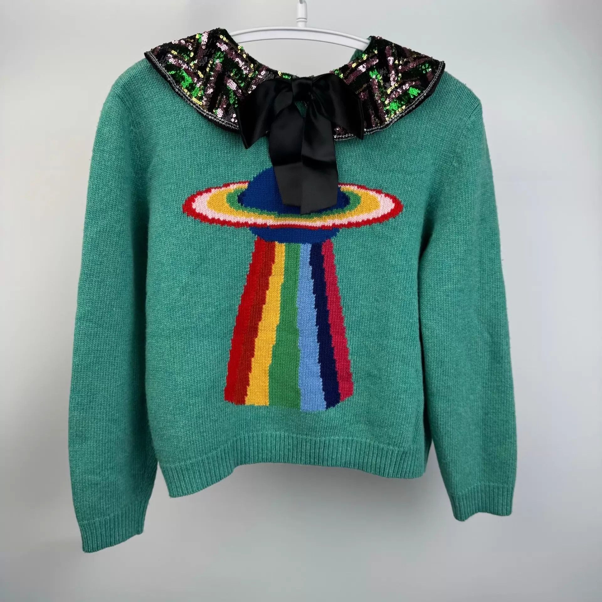 Gucci Gucci Green Wool Sweater Size S / US 4 / IT 40 - 1 Thumbnail