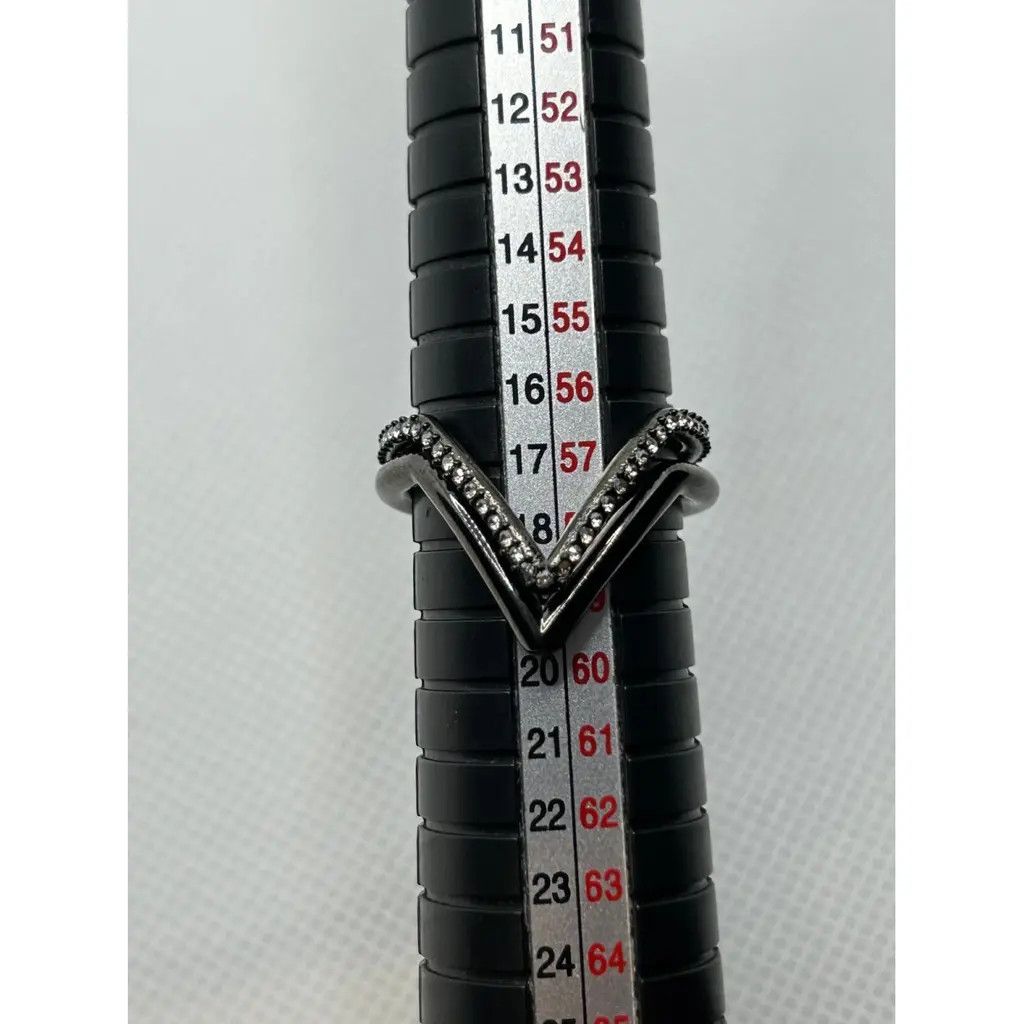 Valentino alentino Garavani V Crystal Ring Black Size ONE SIZE - 4 Thumbnail