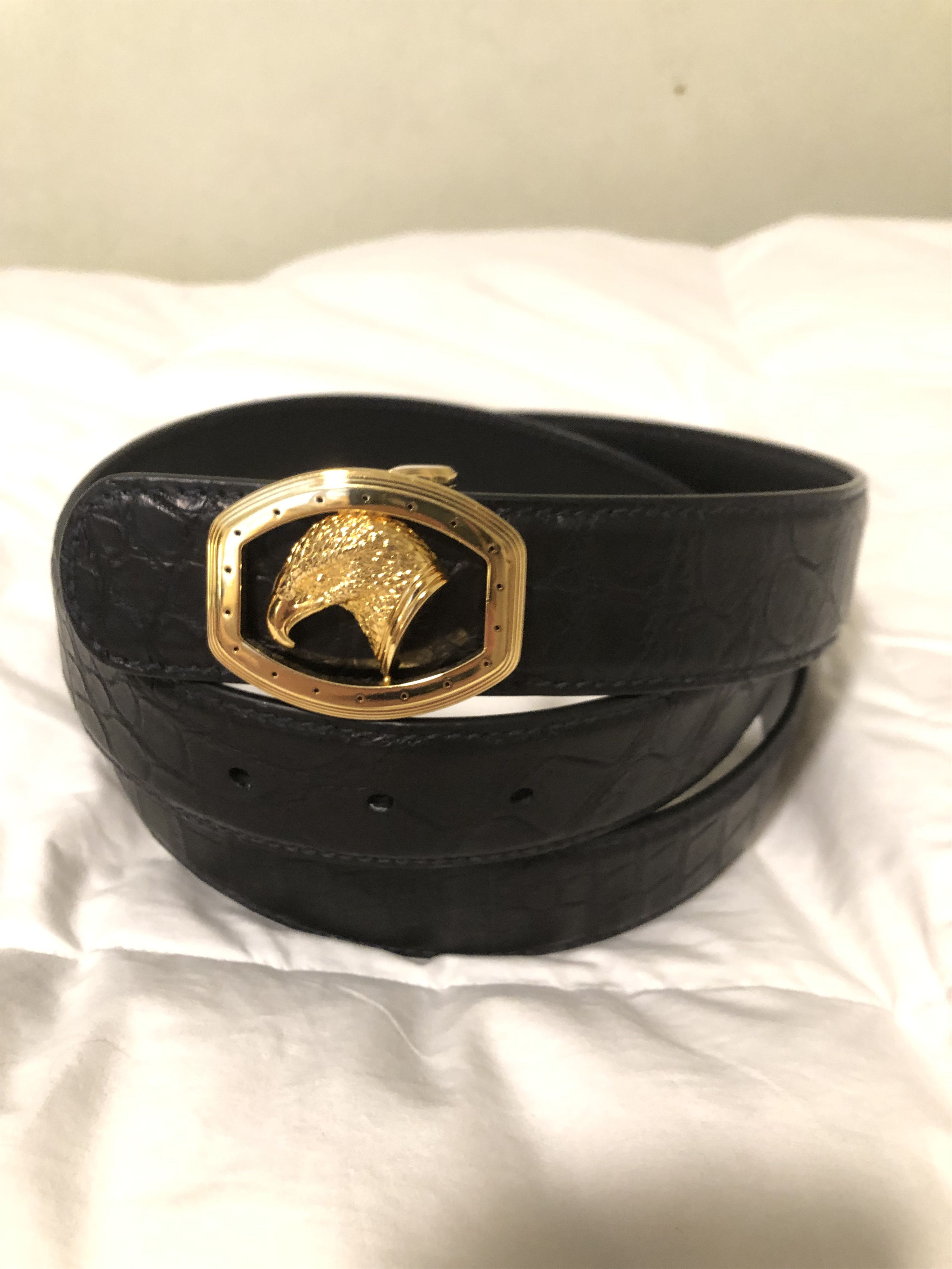 Stefano Ricci Stefano Ricci Black Matted Crocodile Leather Belt Size ONE SIZE - 1 Thumbnail