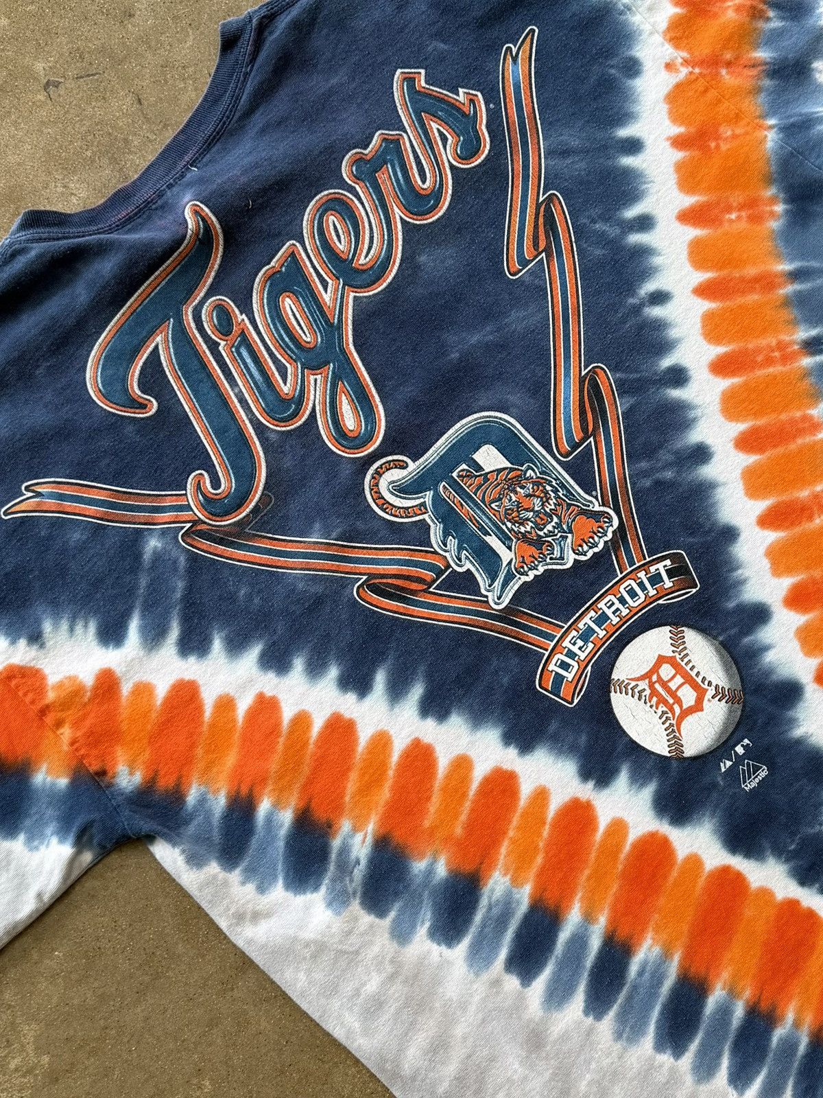 Vintage Vintage MLB Majestic Detroit Tigers Tie Dyed Tee XL Size US XL / EU 56 / 4 - 4 Thumbnail