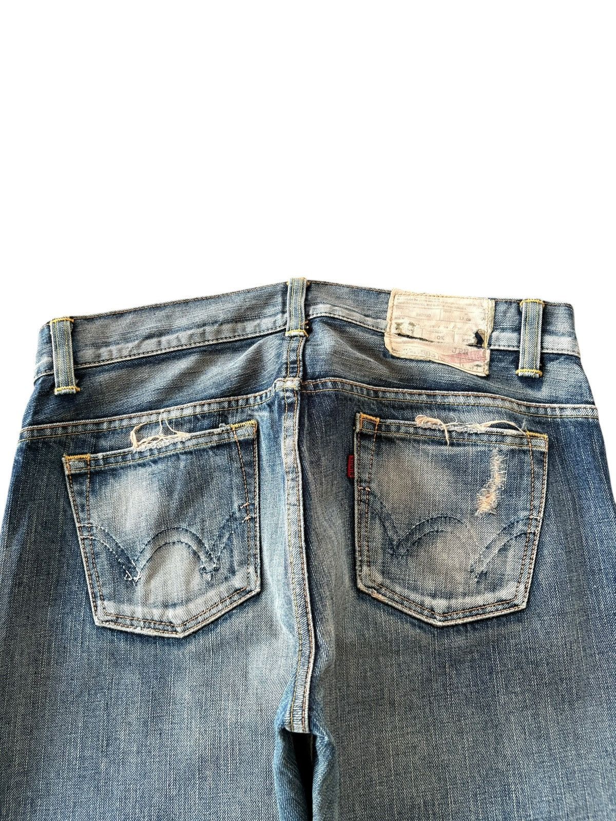 Edwin Vintage Edwin 503 Rusty Wash Distressed Flare Jeans Size 33" - 4 Thumbnail