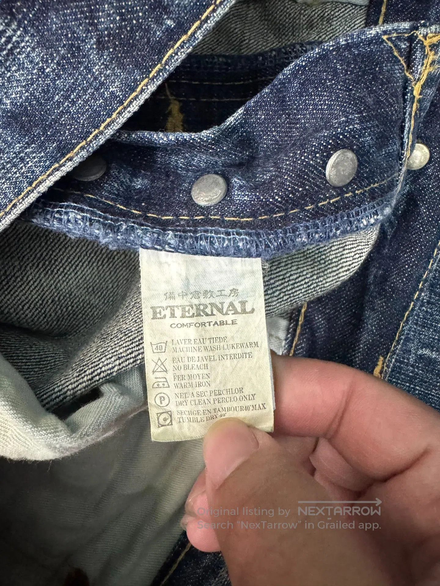 Vintage Vintage ETERNAL 00s Washed Retro Blue Jeans. Size US 35 - 4 Thumbnail