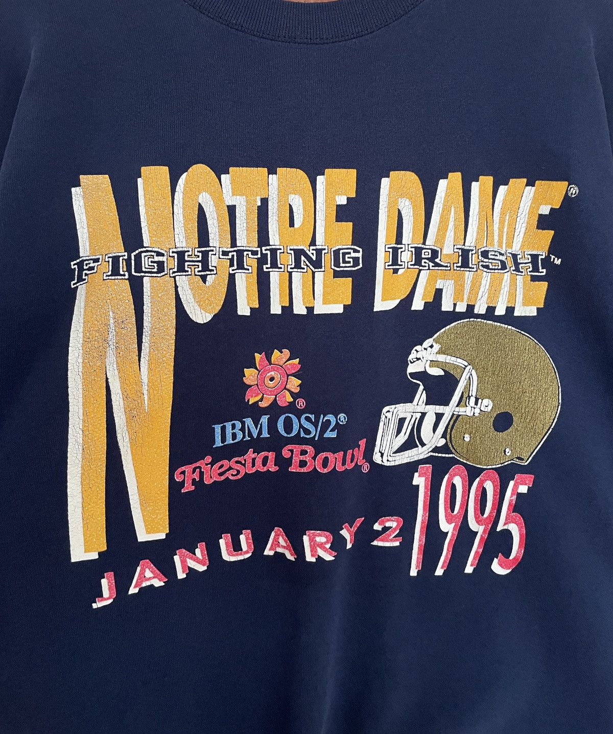 NFL × Vintage Vintage NFL Notre Dame Sweatshirt 1990s Size US L / EU 52-54 / 3 - 4 Thumbnail