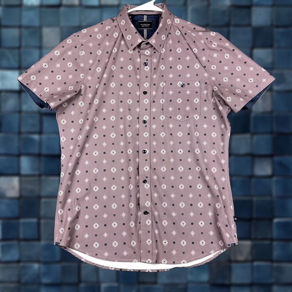 Vintage 7 Diamonds Woven Shirt Mens Small Light Purple Geometric Daydreamer Button Up Size US S / EU 44-46 / 1 - 1 Thumbnail