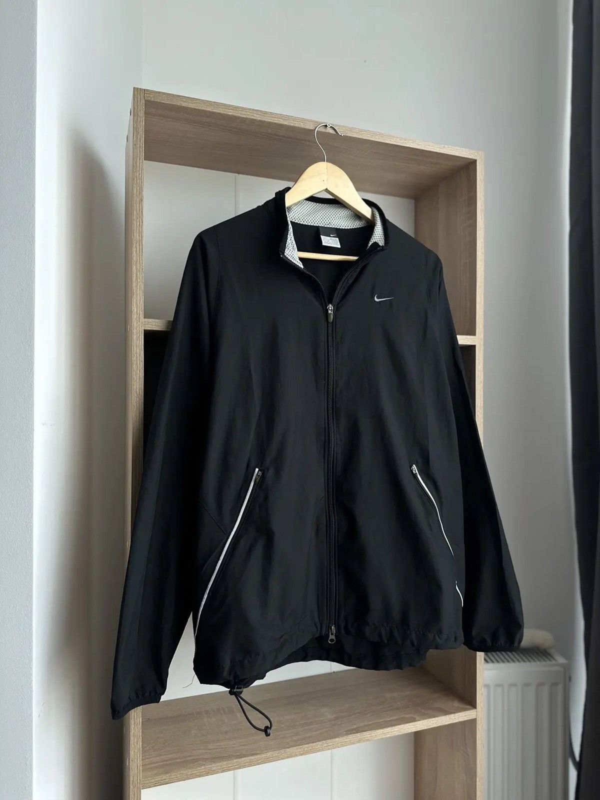 Nike × Nike ACG × Vintage Vintage Nike Black Big Logo Full Zip Light Jacket Size US L / EU 52-54 / 3 - 4 Thumbnail