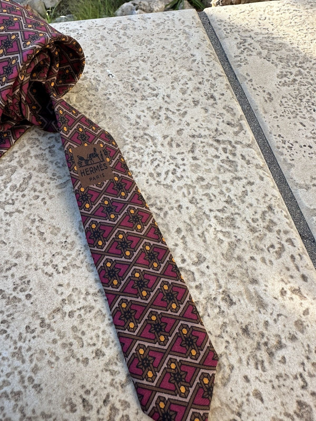 Hermes Hermès Silk Red Tie Size ONE SIZE - 5 Thumbnail