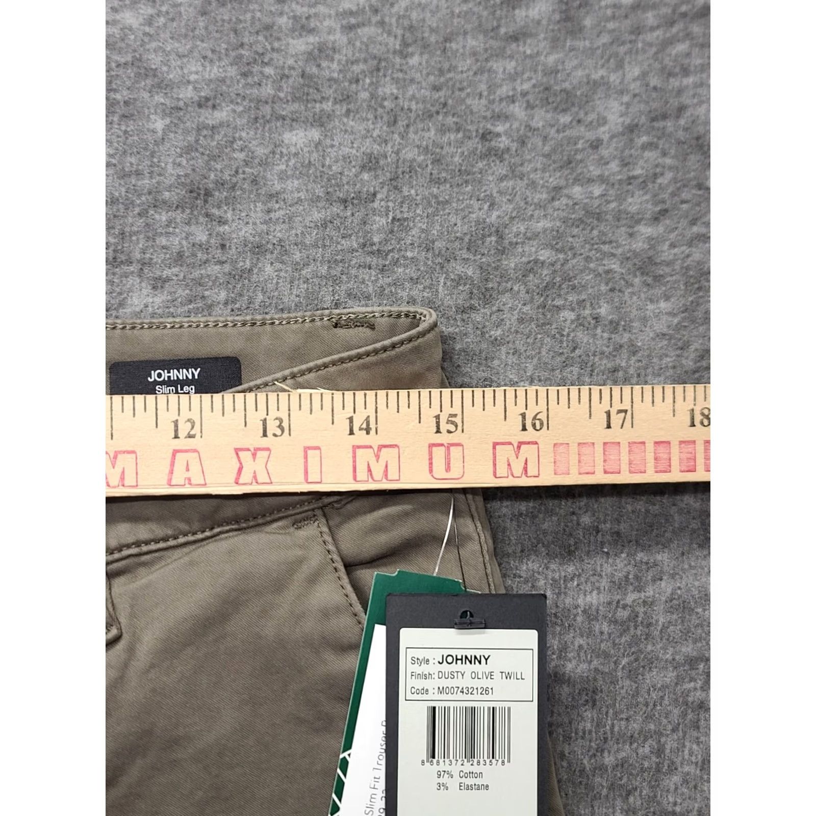 Mavi Mavi Pants Mens 29x32 Johnny Slim Fit Tapered Leg Stretch Preppy Twill Green Size US 29 - 4 Thumbnail