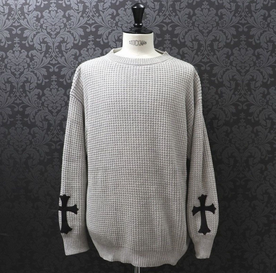 Chrome Hearts Chrome Hearts Cashmere Cross Patch Waffle Knit Sweater Size US L / EU 52-54 / 3 - 1 Thumbnail