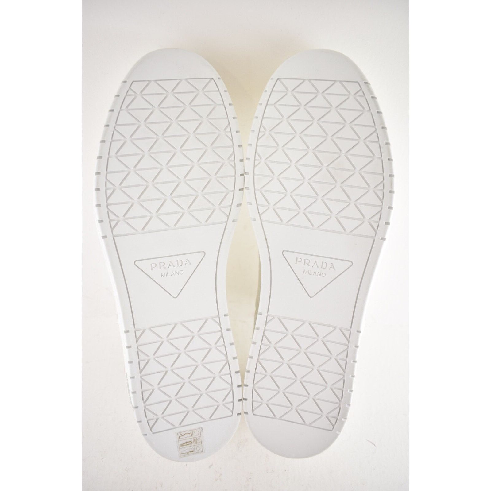 Prada Prada Downtown Leather White Logo Flat Low Top Sneaker 12 Size US 12 / EU 45 - 17 Thumbnail