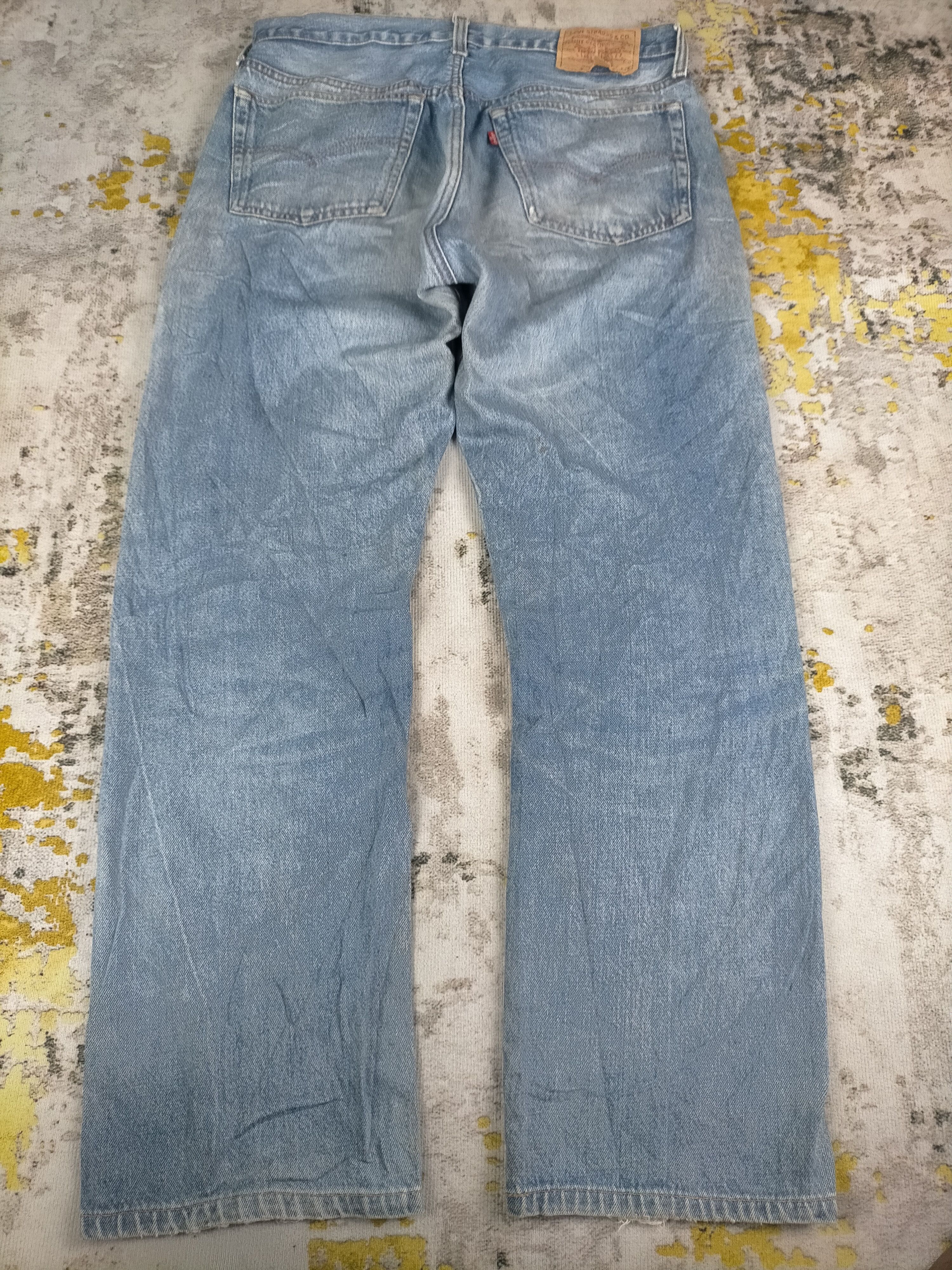 Levi's 🔥1980s Vintage Levis Button 555 Distressed Jeans Size US 32 / EU 48 - 3 Thumbnail