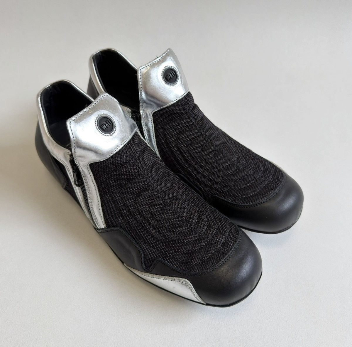 Walter Van Beirendonck 1990s Black/Silver Moto Tech Sneakers Size US 10 / EU 43 - 5 Thumbnail