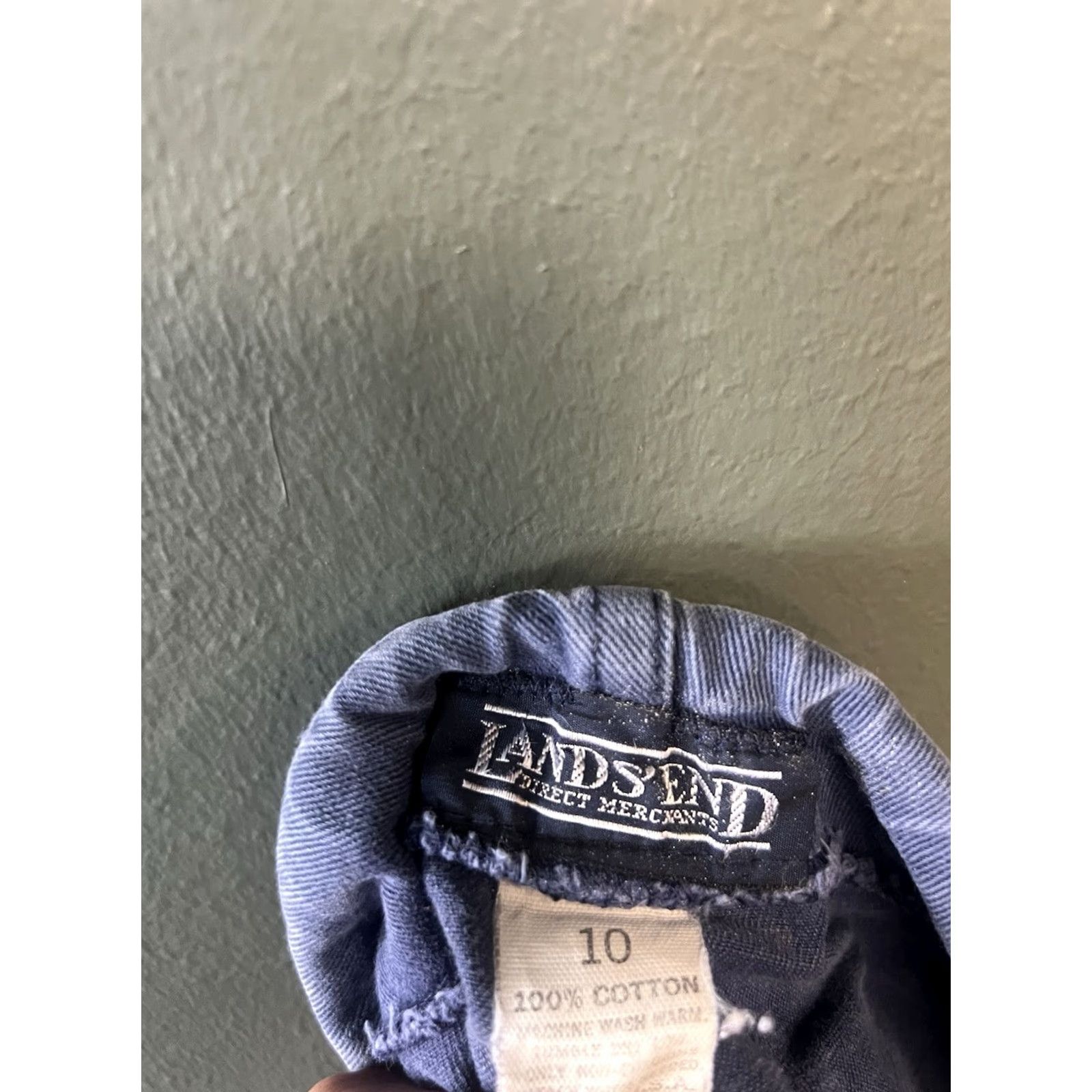 Lands' End VINTAGE Lands' End Denim Pull On Pants Womens Size 10 Dark Blue 28" Inseam Chino Fabric Style Size 32" / US 10 / IT 46 - 3 Thumbnail