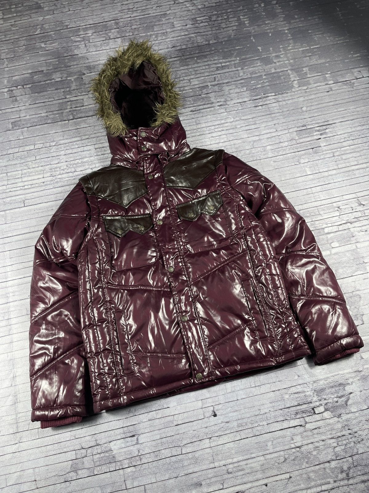 Japanese Brand Nylaus Fur Puffer Western Ifsixwasnine LGB Vkei Bono Style Size US M / EU 48-50 / 2 - 6 Thumbnail