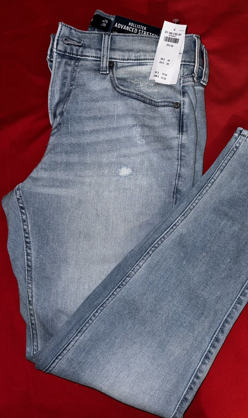 Hollister Hollister Light Blue Skinny Jeans 29x30 Size US 29 - 2 Thumbnail