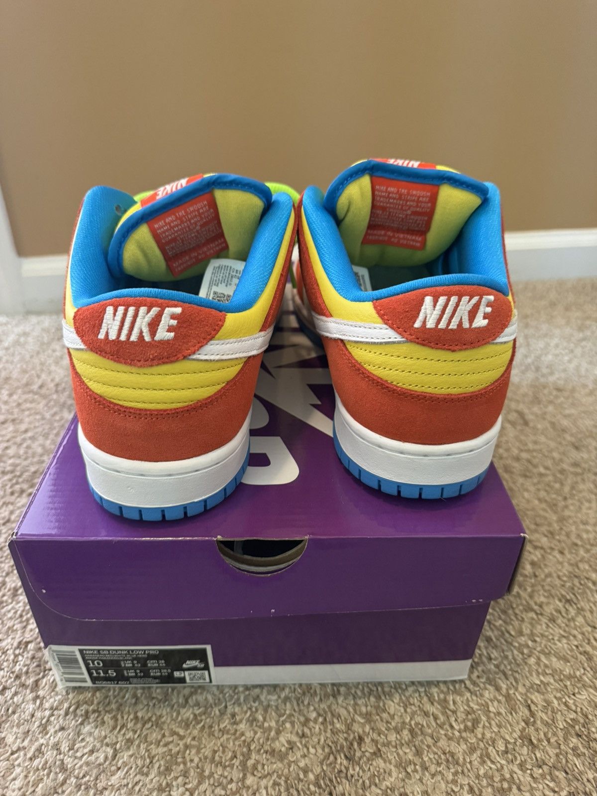 Nike SB Nike SB Dunk Low “Bart Simpson” Size US 10 / EU 43 - 4 Thumbnail