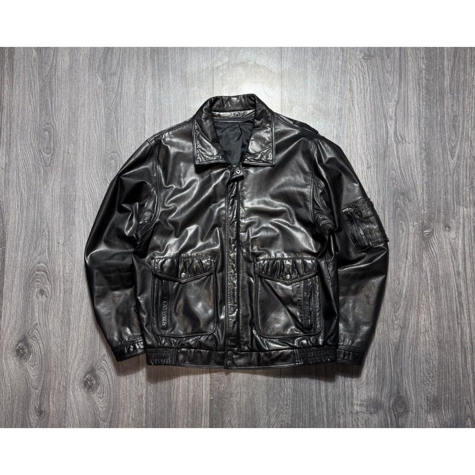 Vintage 90s Vintage Leather Aviator Pilot Leather Jacket Size US L / EU 52-54 / 3 - 1 Thumbnail