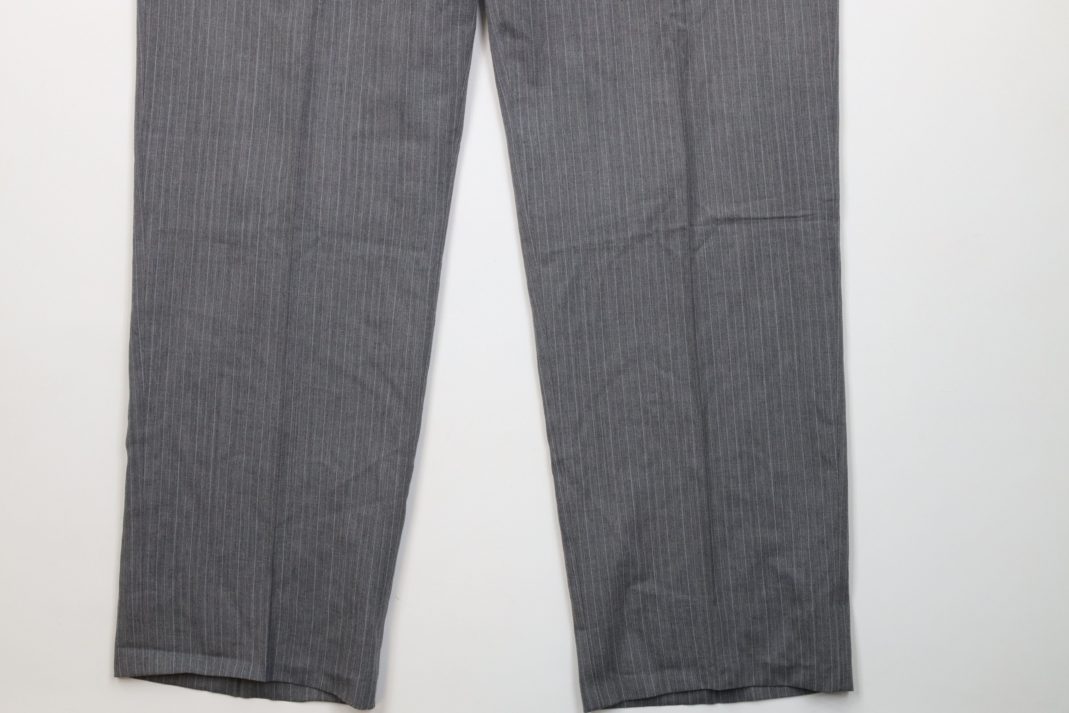 Vintage Vintage 90s Streetwear 3 Piece Wool Pinstriped Suit Size 44L - 17 Thumbnail