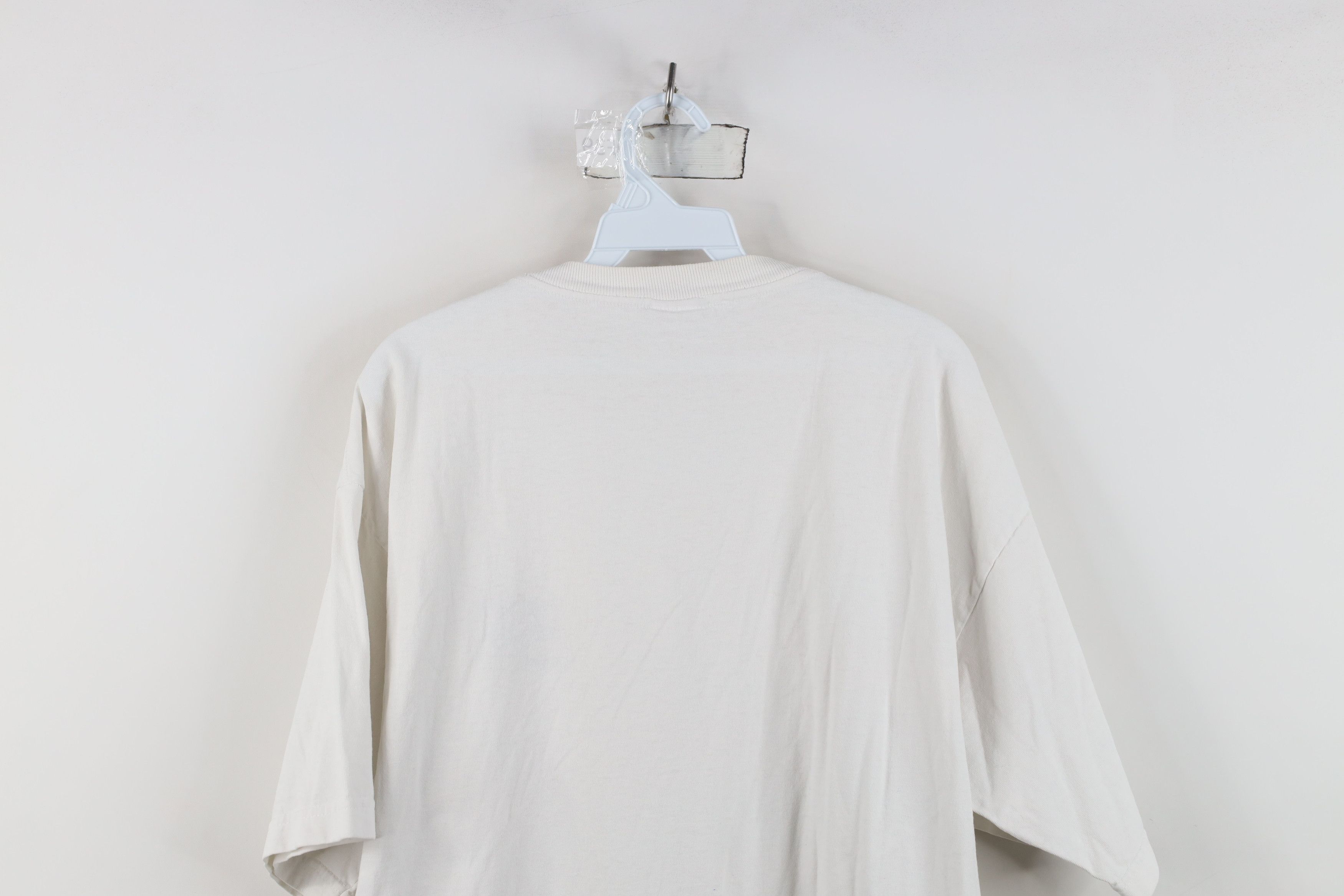Vintage Vintage 90s Perry Ellis Flag Baggy Fit T-Shirt White Cotton Size US L / EU 52-54 / 3 - 13 Thumbnail