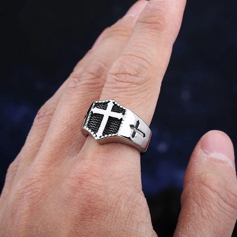 Jewelry Cross Shaped Ring Size ONE SIZE - 1 Thumbnail