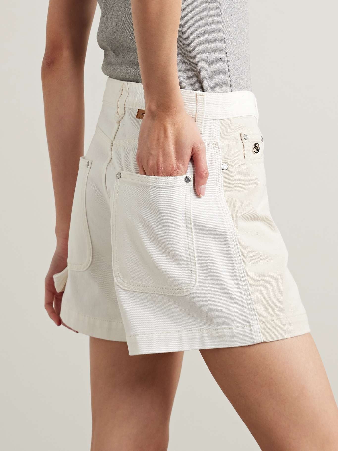 Stella McCartney o1s22i1n1024 Banana Denim Shorts in White Size 25" / US 0 / IT 36 - 3 Thumbnail