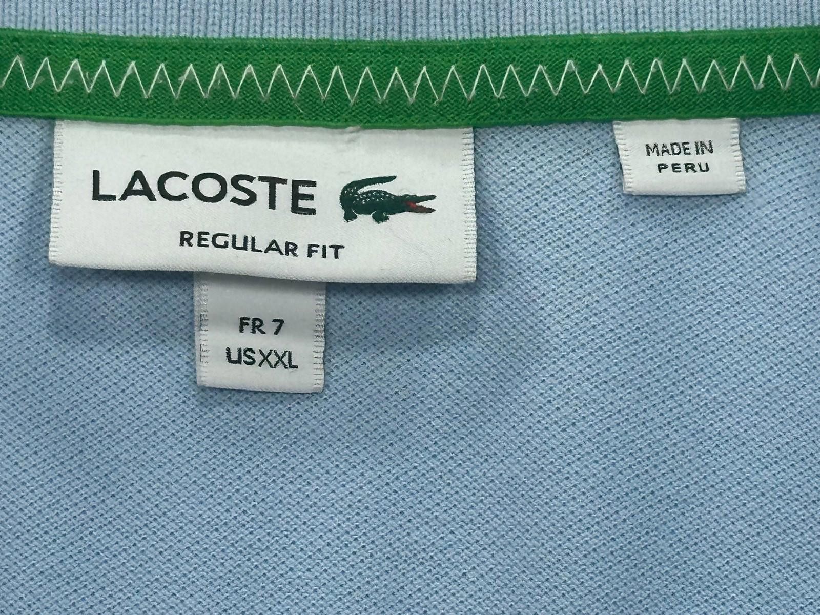 Lacoste Lacoste 1/4 Button Regular Fit Logo Polo Shirt Blue Mens 2XL Size US XXL / EU 58 / 5 - 5 Thumbnail