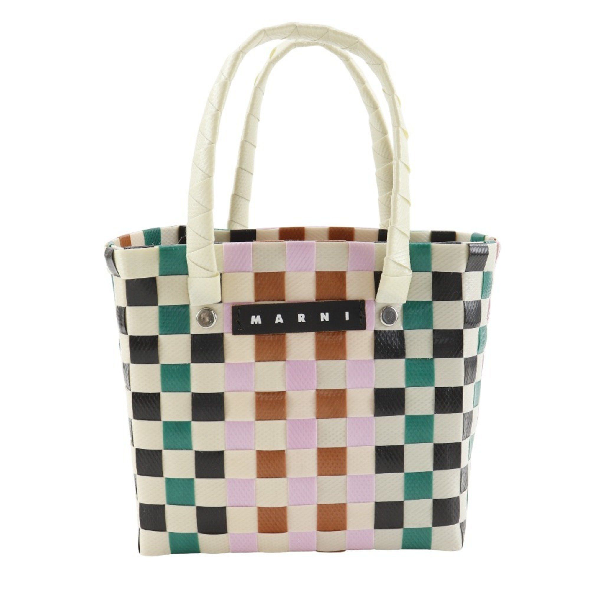 Marni MARNI Woven Micro Basket Handbag, Polypropylene, White/Multicolor, Open, Women's Size ONE SIZE - 1 Thumbnail