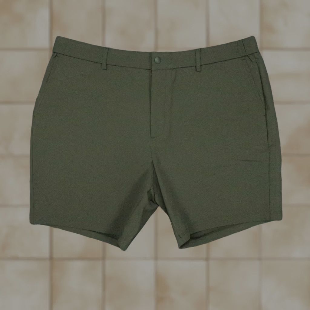 Olive Bearbottom Shorts Mens XL Olive Green Performance 7" Chino Nylon Spandex Pockets Regular Athletic Casual Holiday? Size US 36 / EU 52 - 1 Thumbnail