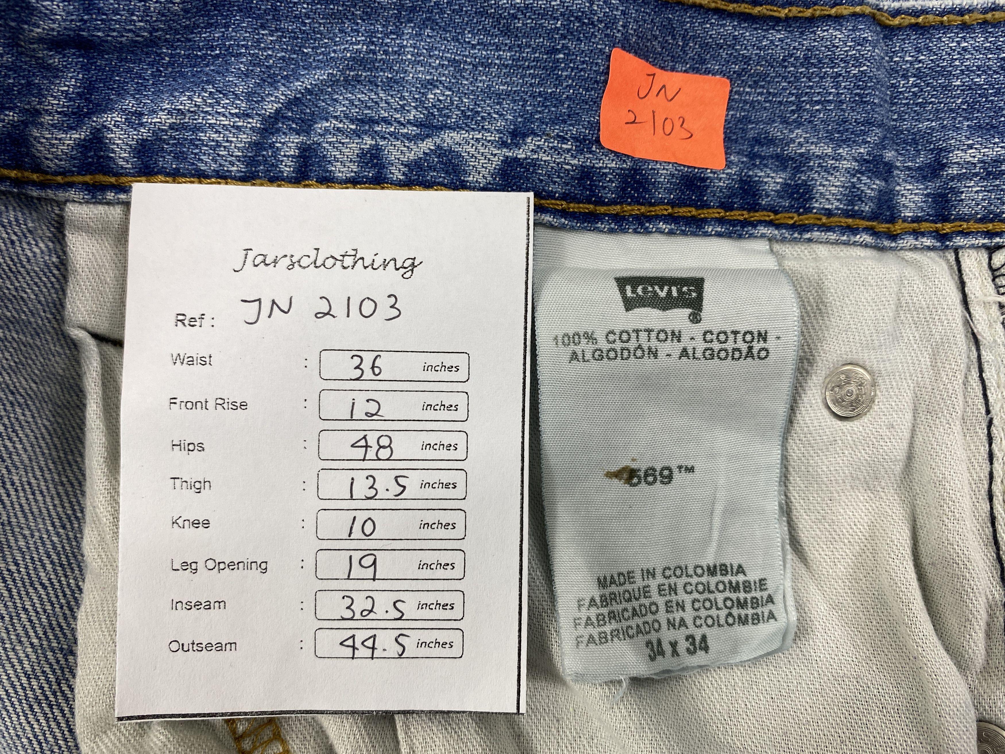 Levi's Blue Wash Vintage Levi's 569 36x32.5 Denim -JN2103 Size US 36 / EU 52 - 8 Thumbnail