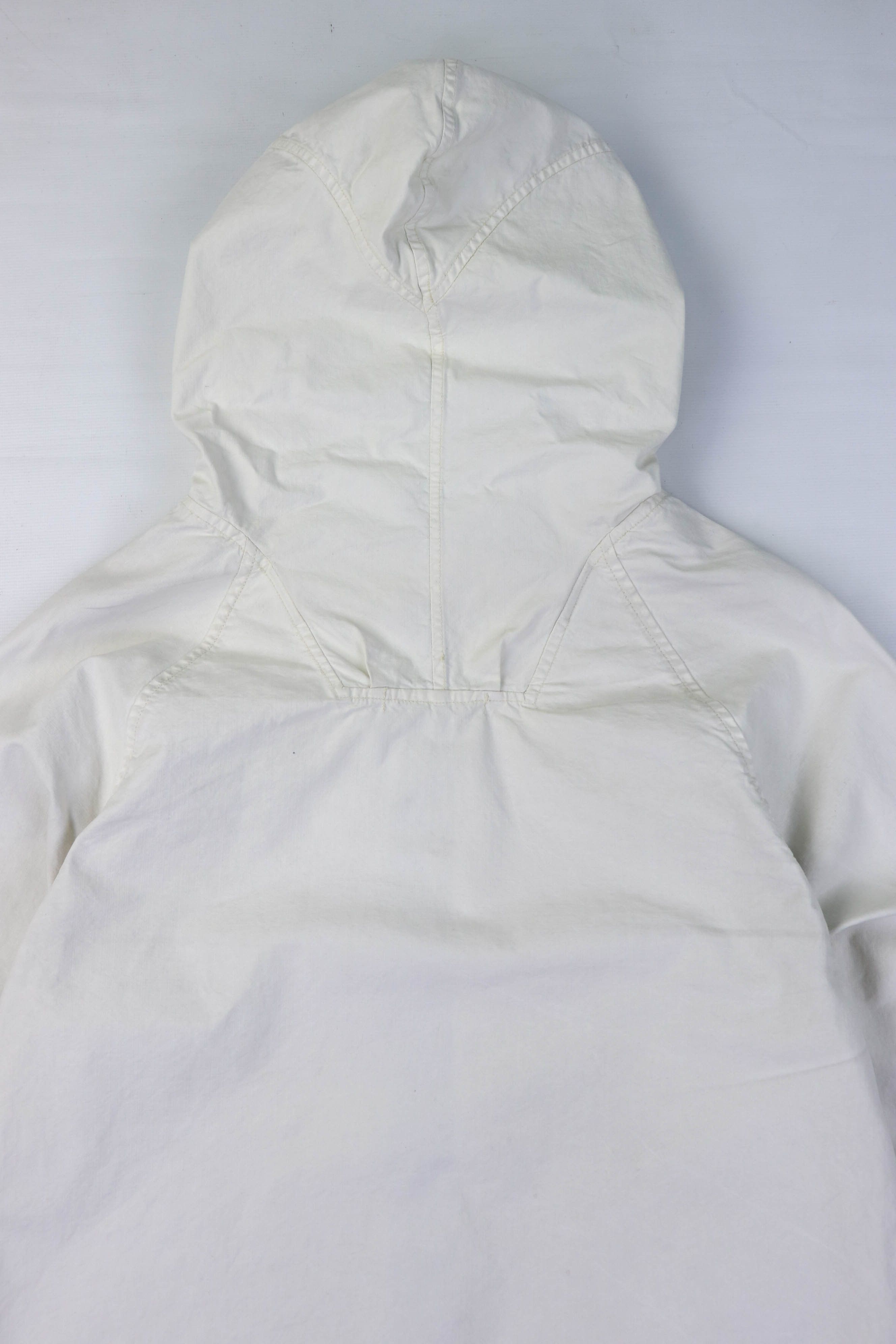 Stone Island Vintage Stone Island 06 White Laminated Cotton Hooded Jacket Size US L / EU 52-54 / 3 - 13 Thumbnail
