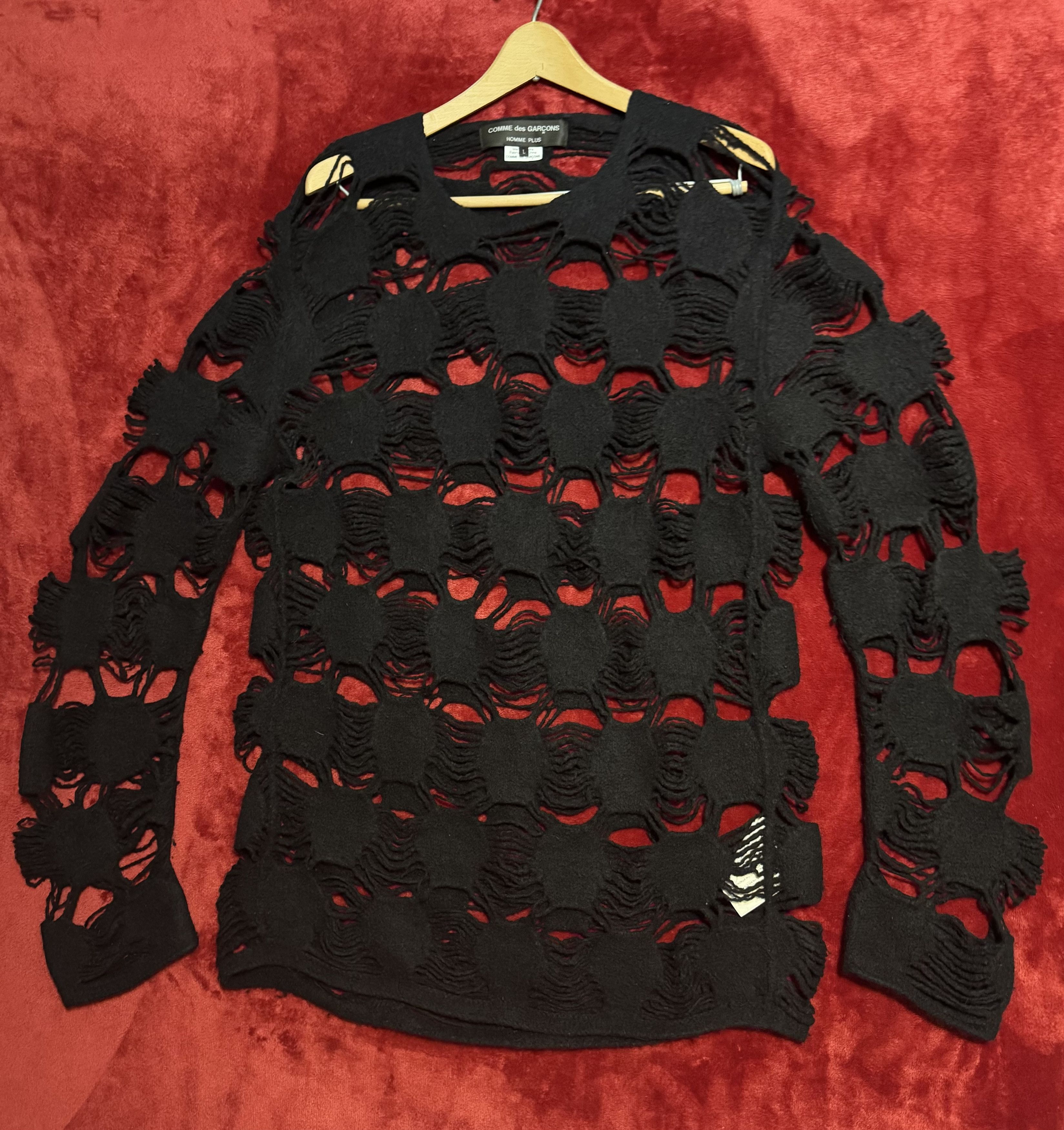 Comme des Garcons Homme Plus Open Knit Sweater Black