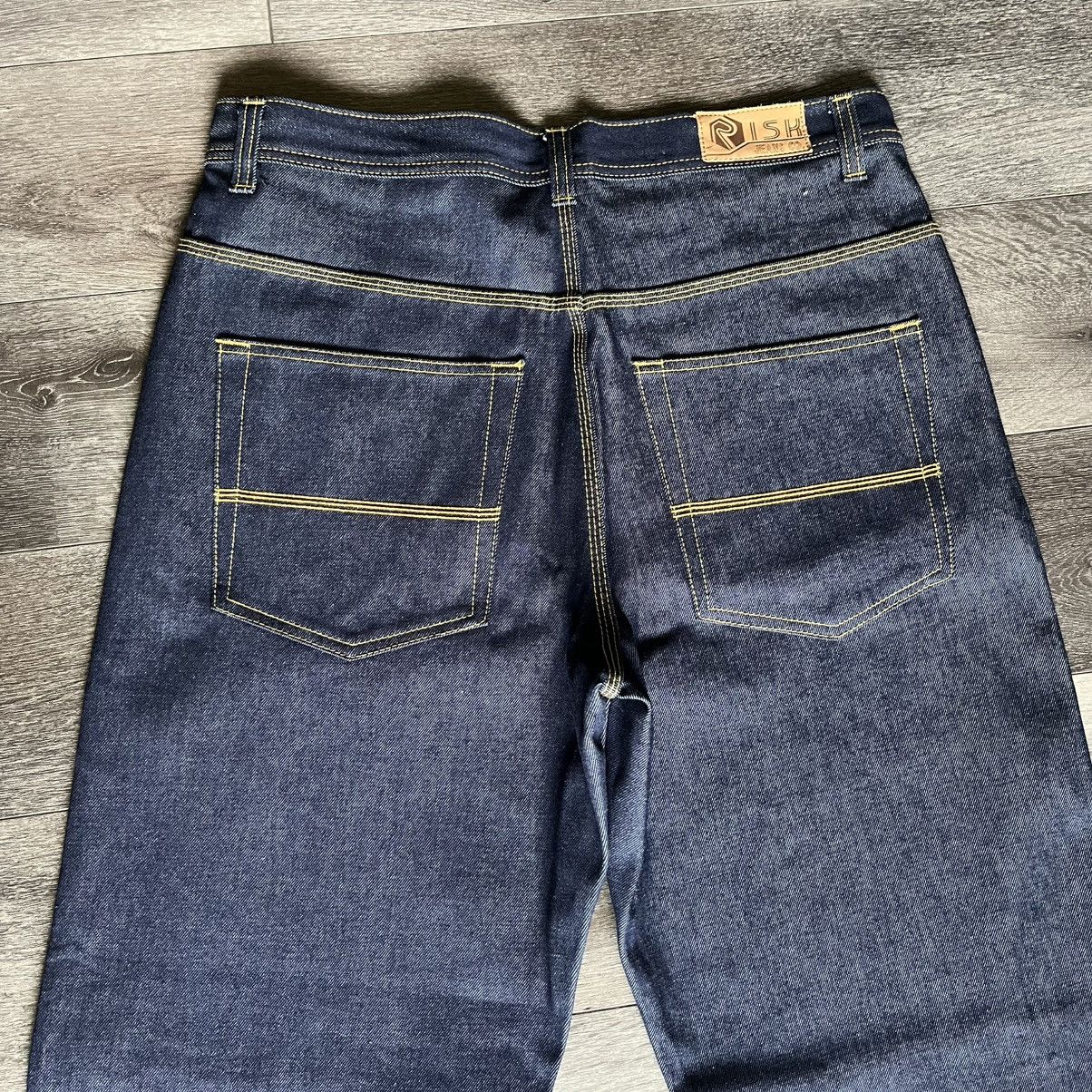 Vintage New Vintage 1990s Risk Jeans Raw Denim Baggy Skater 36x34 Size US 34 / EU 50 - 3 Thumbnail