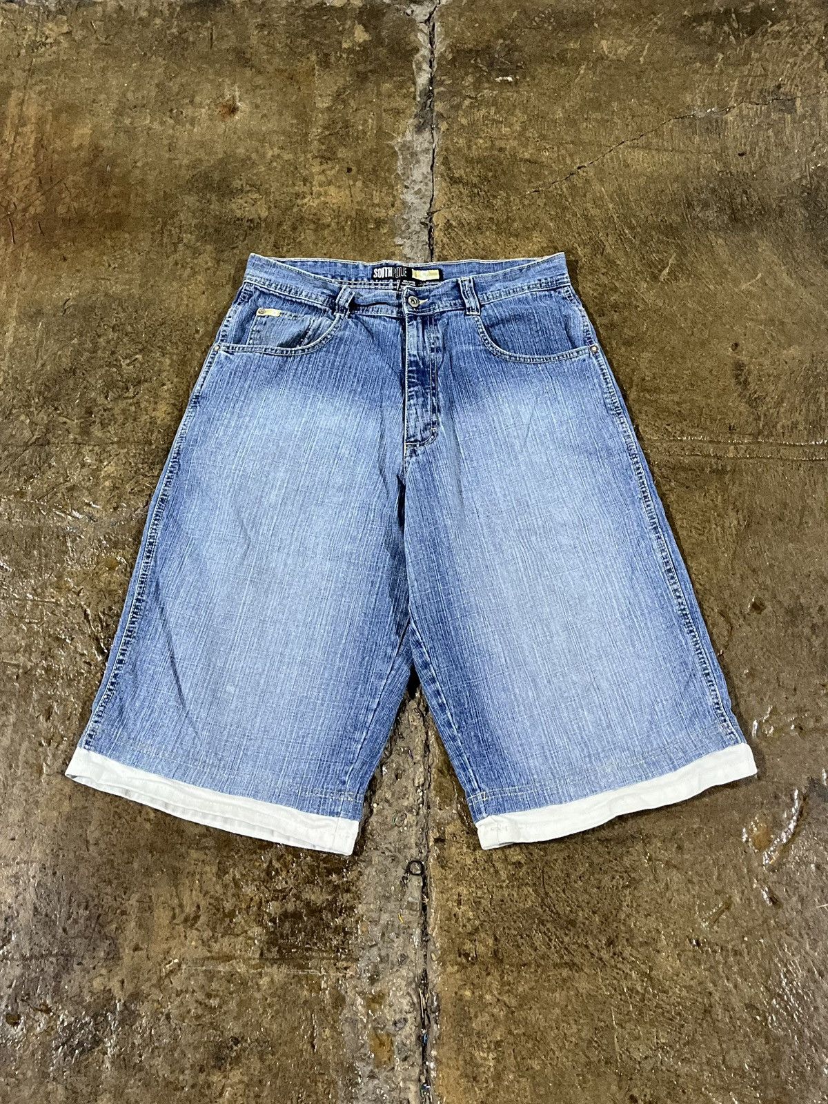 JNCO × Southpole × Vintage Crazy Y2K Southpole Baggy Jorts Faded Grunge Skater Shorts Size US 34 / EU 50 - 2 Thumbnail